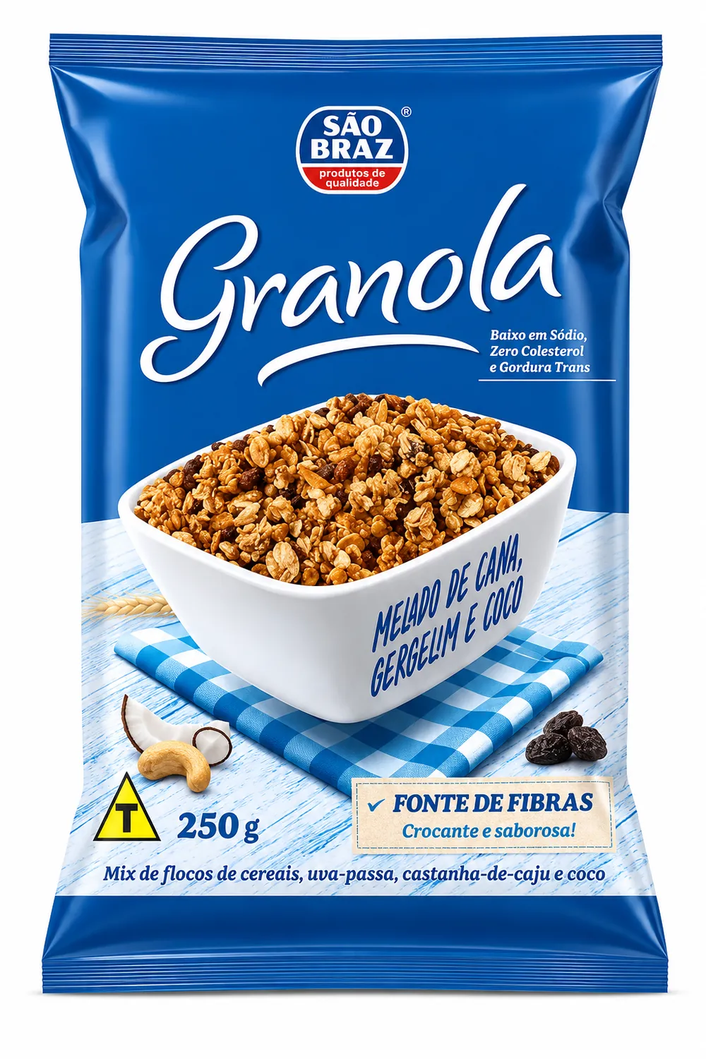 GRANOLA MELADO DE CANA 250G SÃO BRAZ