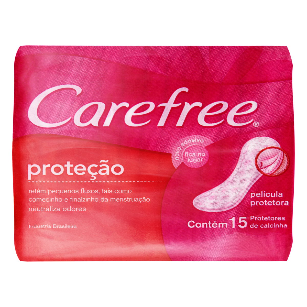 PROTETOR DIÁRIO SEM ABAS CAREFREE PROTEÇÃO PACOTE 15 UNIDADES