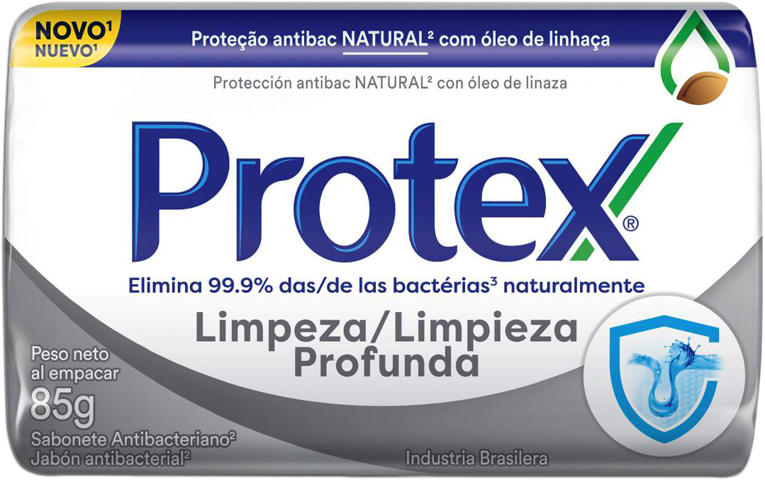 SABONETE BARRA ANTIBACTERIANO PROTEX LIMPEZA PROFUNDA ENVOLTÓRIO 85G