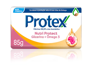 SABONETE BARRA ANTIBACTERIANO PROTEX NUTRI PROTECT ÔMEGA 3 ENVOLTÓRIO 85G