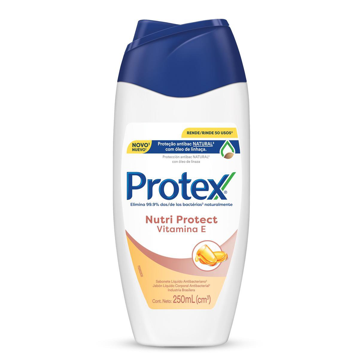 SABONETE LÍQUIDO ANTIBACTERIANO PROTEX NUTRI PROTECT VITAMINA E FRASCO 250ML
