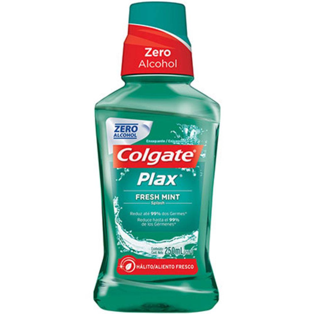 ENXAGUANTE BUCAL ZERO ÁLCOOL FRESH MINT COLGATE PLAX FRASCO 250ML