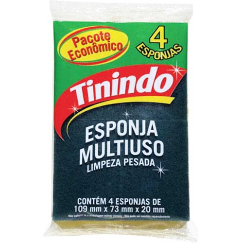 ESPONJA LIMPEZA PESADA TININDO LEVE 4 PAGUE 3 UNIDADES