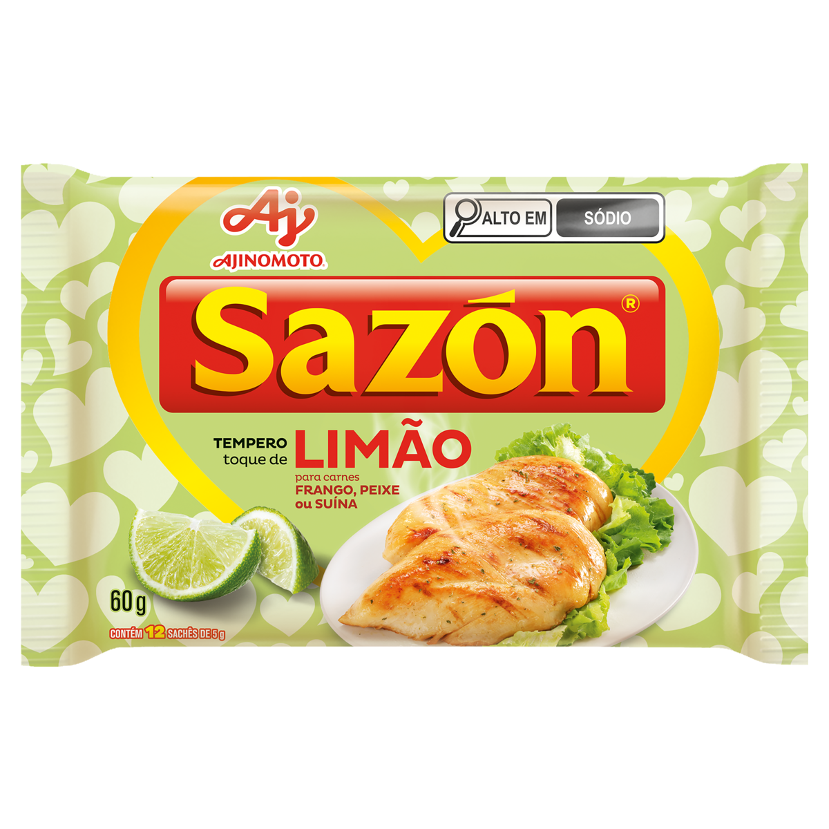 TEMPERO PÓ PARA CARNES TOQUE DE LIMÃO SAZÓN PACOTE 60G 12 UNIDADES