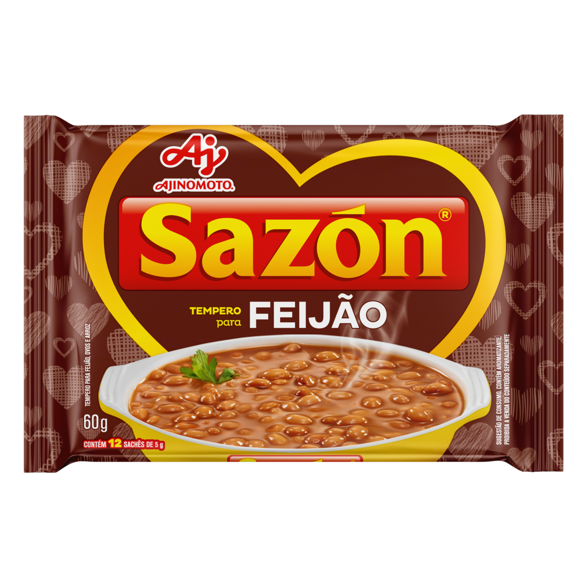 TEMPERO PÓ PARA FEIJÃO SAZÓN PACOTE 60G 12 UNIDADES