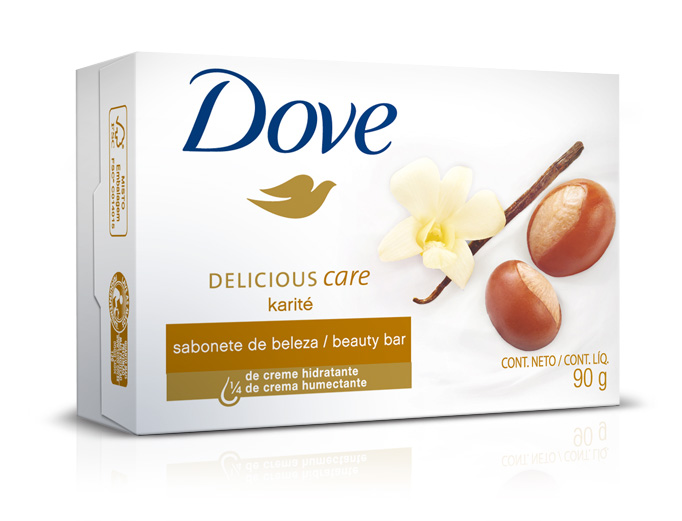 SABONETE BARRA MANTEIGA DE KARITÉ E BAUNILHA DOVE CAIXA 90G