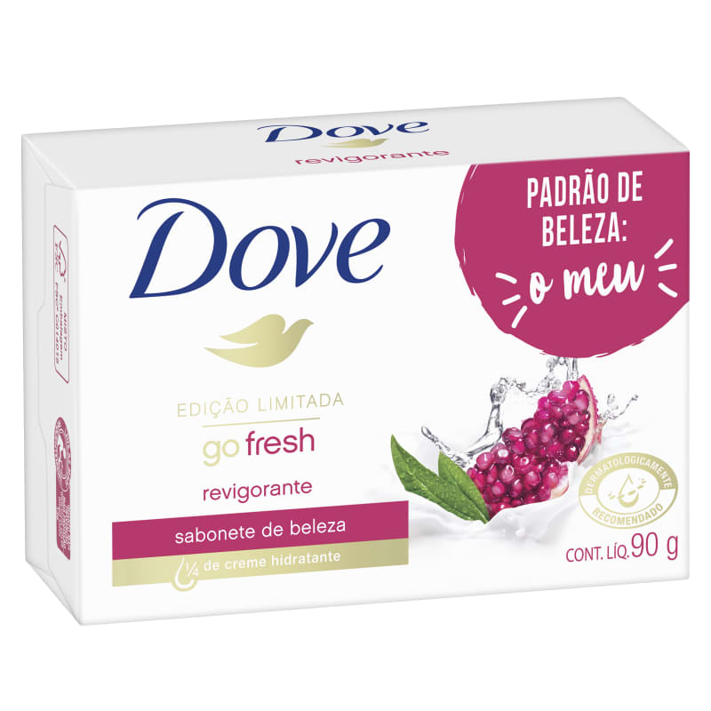 SABONETE BARRA REVIGORANTE PERFUME DE ROMÃ & VERBENA DOVE CAIXA 90G