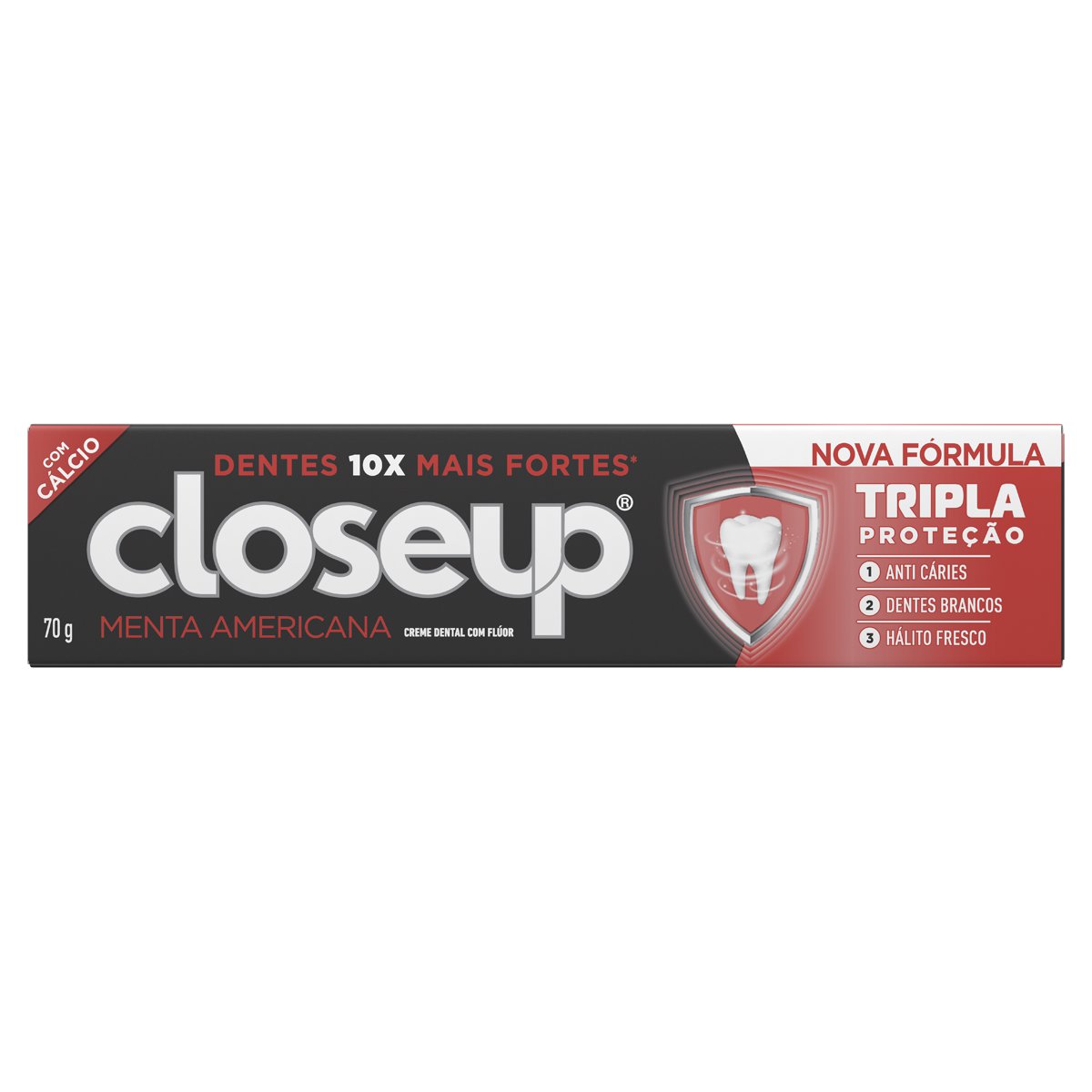 CREME DENTAL MENTA AMERICANA CLOSEUP TRIPLA PROTEÇÃO CAIXA 70G 0