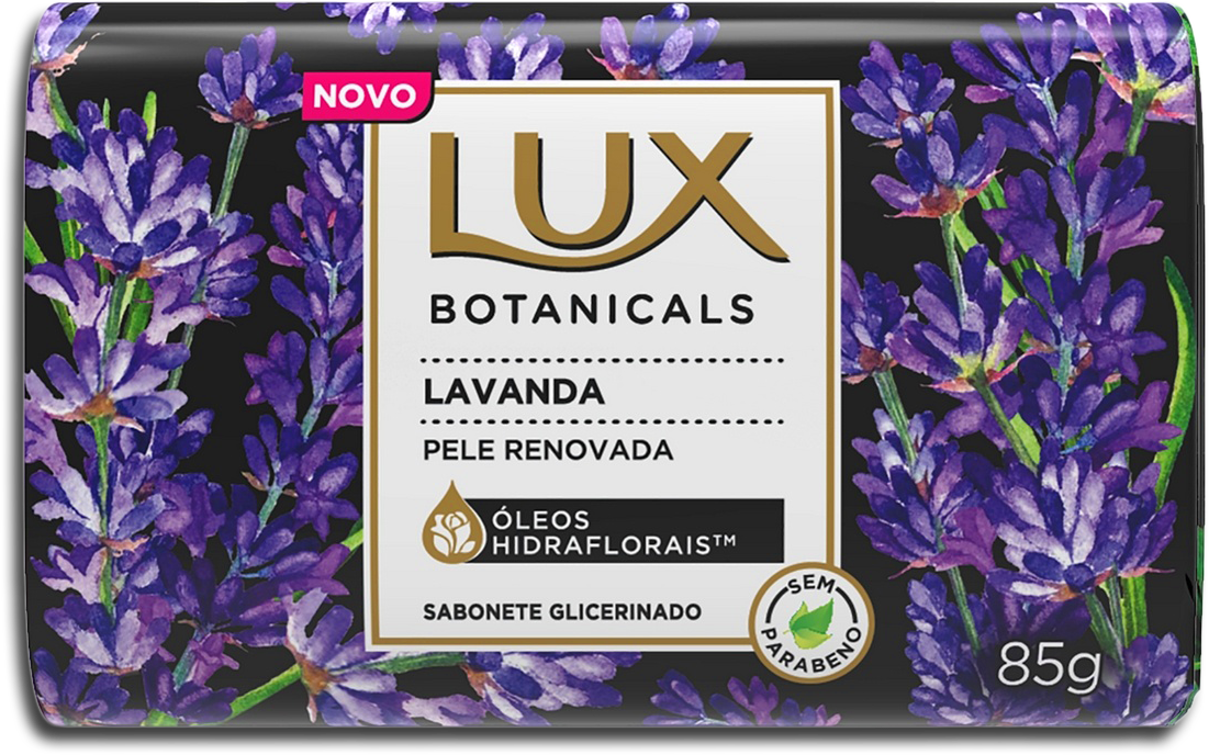 SABONETE BARRA DE GLICERINA LAVANDA LUX BOTANICALS ENVOLTÓRIO 85G