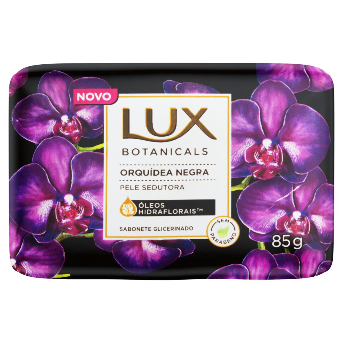 SABONETE BARRA DE GLICERINA ORQUÍDEA NEGRA LUX BOTANICALS ENVOLTÓRIO 85G