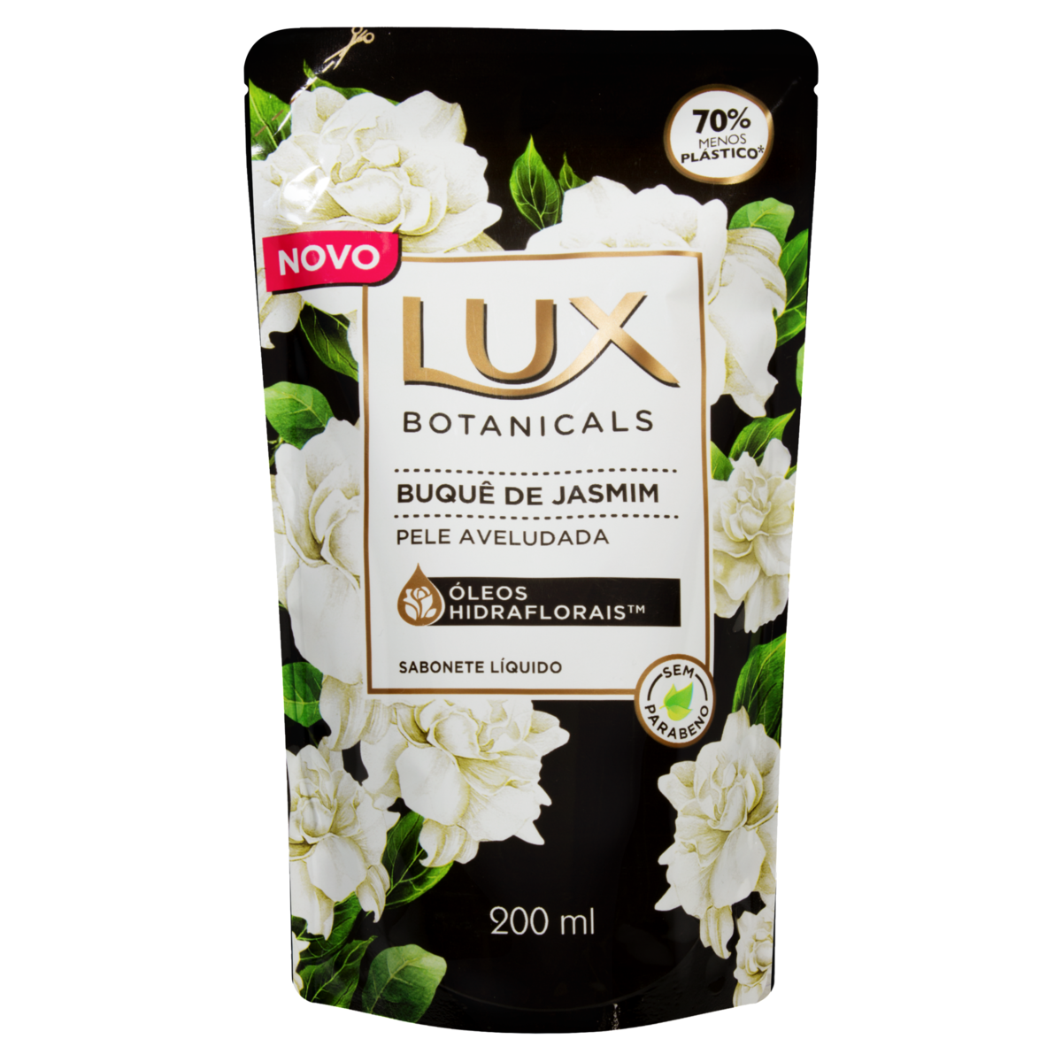 SABONETE LÍQUIDO BUQUÊ DE JASMIM LUX BOTANICALS SACHÊ 200ML REFIL ECONÔMICO