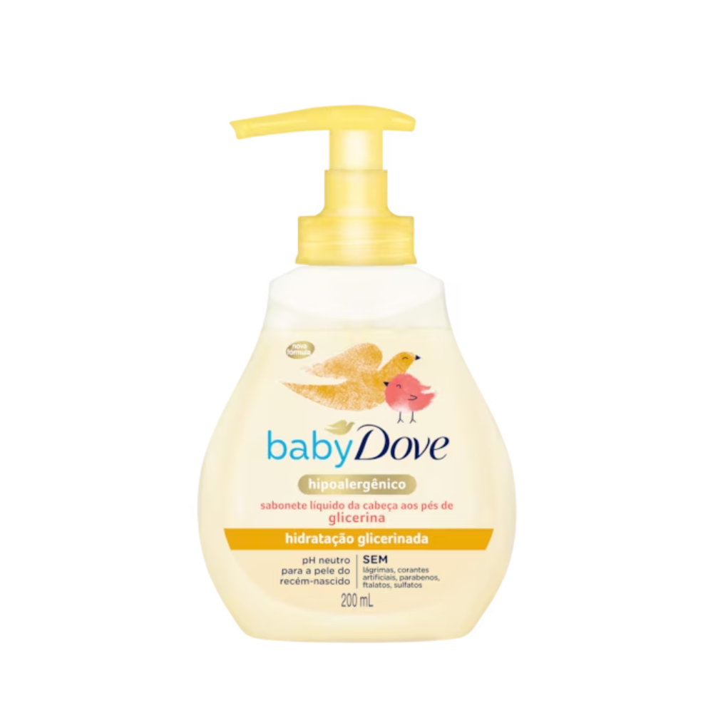 SABONETE LÍQUIDO HIDRATAÇÃO GLICERINADA DA CABEÇA AOS PÉS DOVE BABY FRASCO 200ML 0
