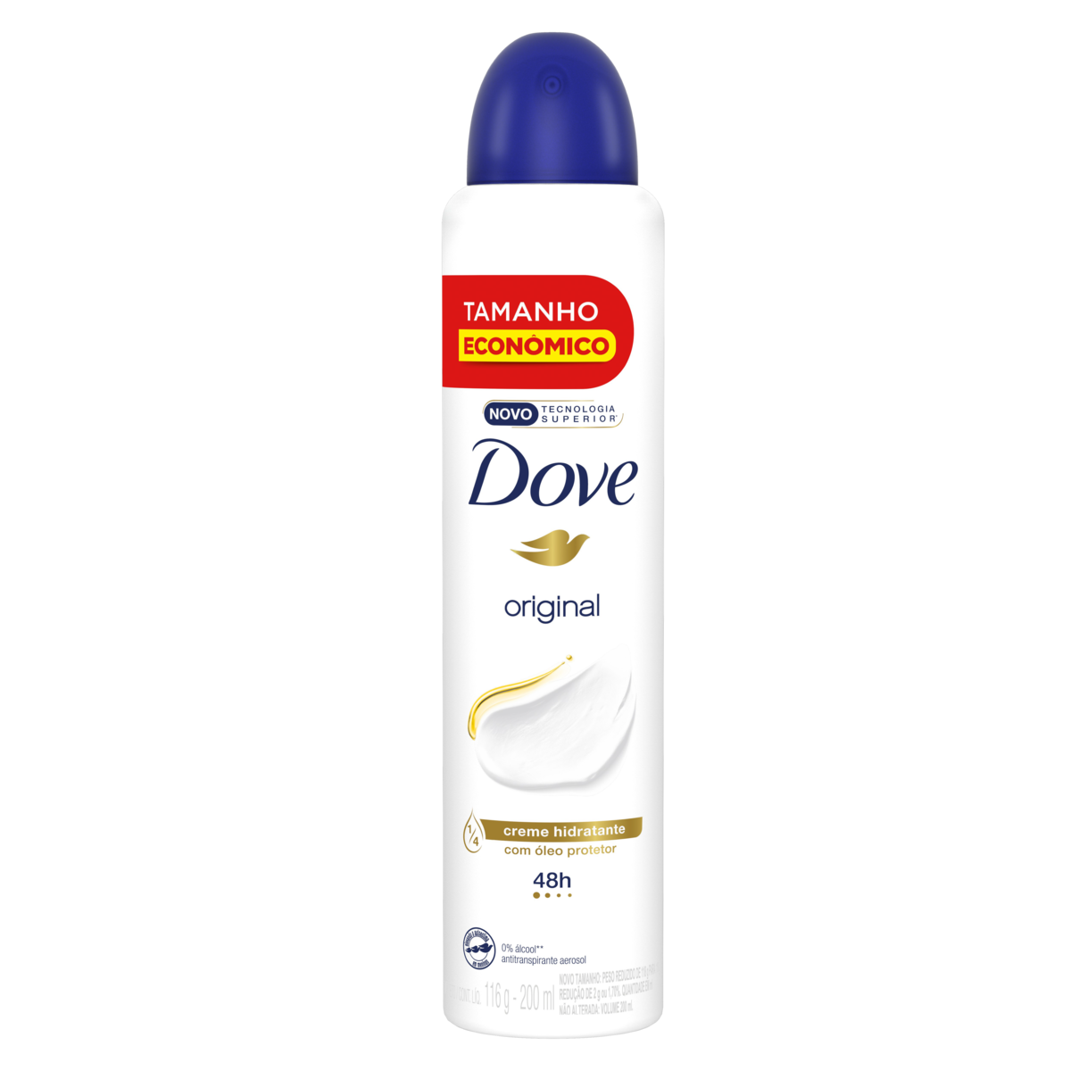 ANTITRANSPIRANTE AEROSSOL ORIGINAL DOVE 200ML SPRAY TAMANHO ECONÔMICO