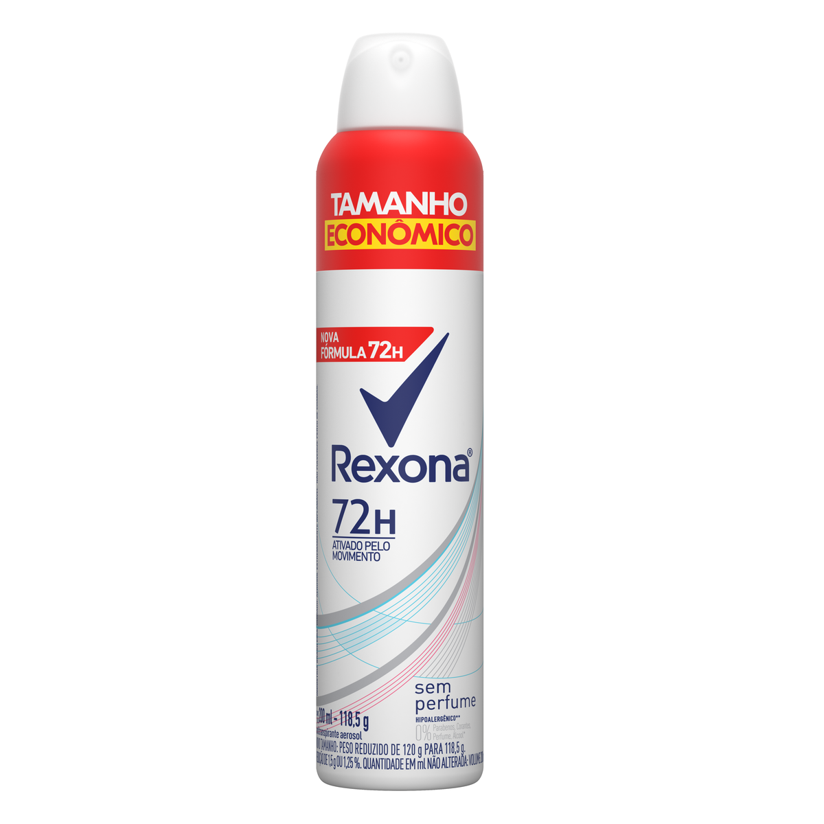 ANTITRANSPIRANTE AEROSSOL SEM PERFUME REXONA 200ML SPRAY TAMANHO ECONÔMICO 0