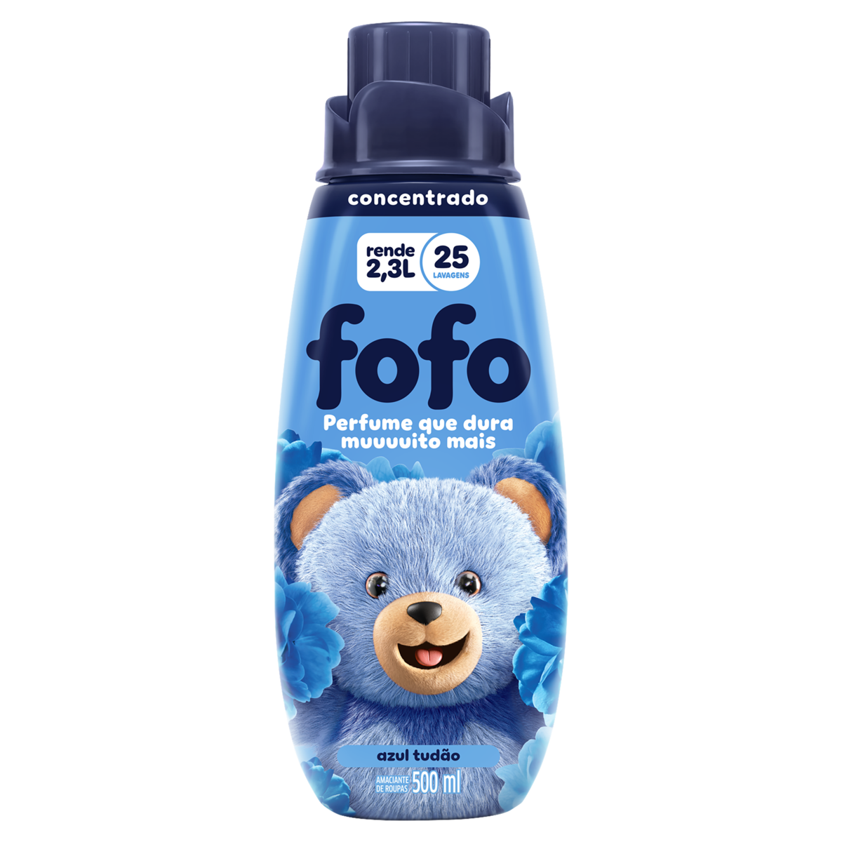 AMACIANTE DE ROUPA CONCENTRADO AZUL TUDÃO FOFO FRASCO 500ML