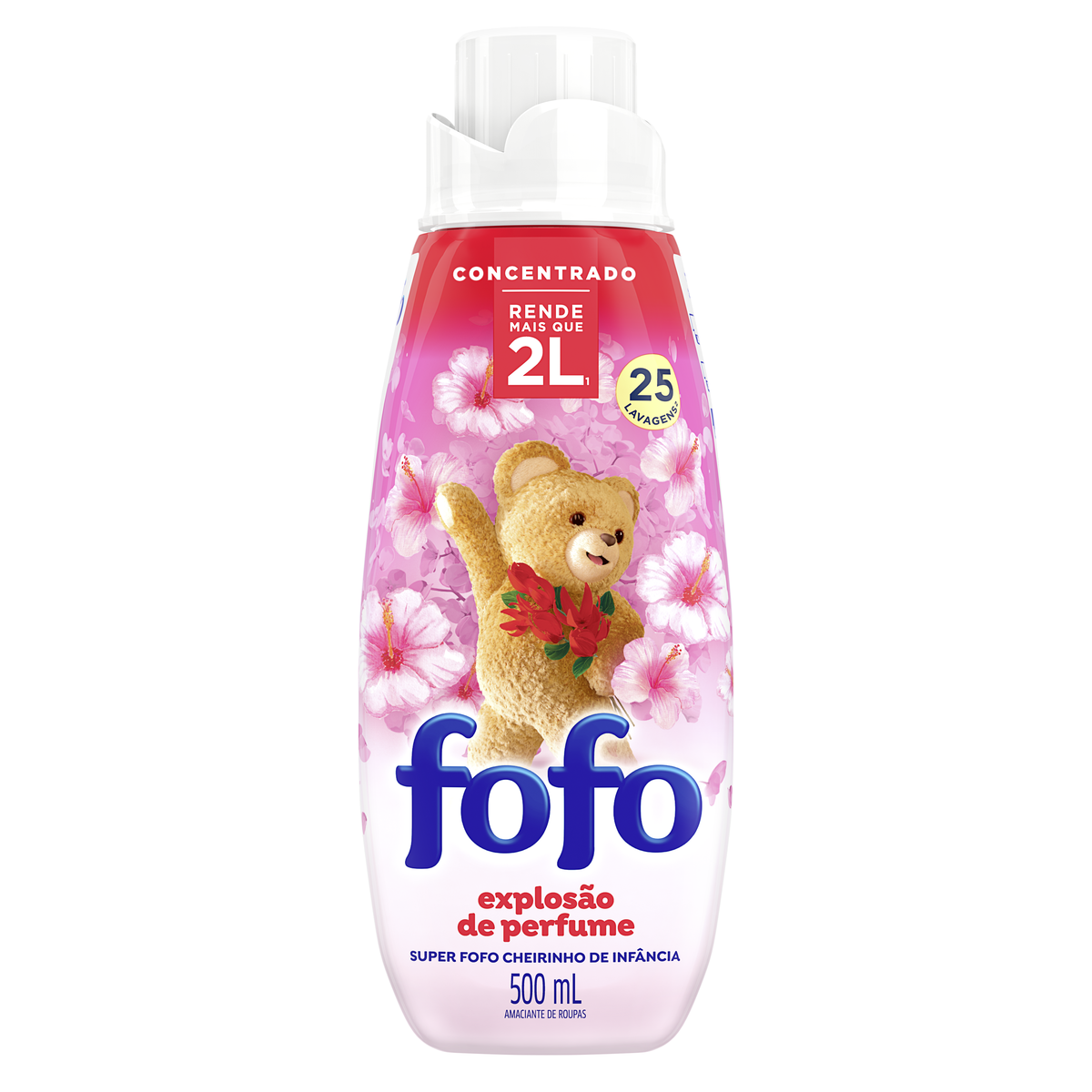 AMACIANTE DE ROUPA CONCENTRADO VERMELHO SENSAÇÃO FOFO CHEIROSÍSSIMO FRASCO 500ML