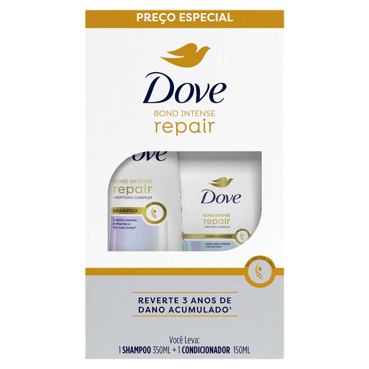 KIT SHAMPOO 350ML + CONDICIONADOR 150ML DOVE BOND INTENSE REPAIR