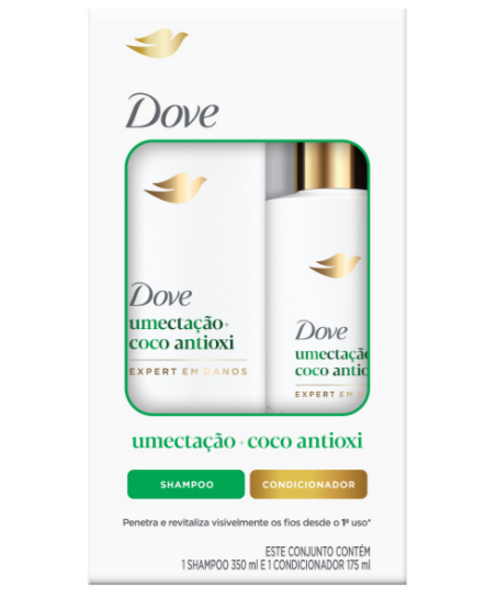 KIT DOVE SH 350ML+COND 175ML UMECTAÇAO+COCO ANTIOXI 0