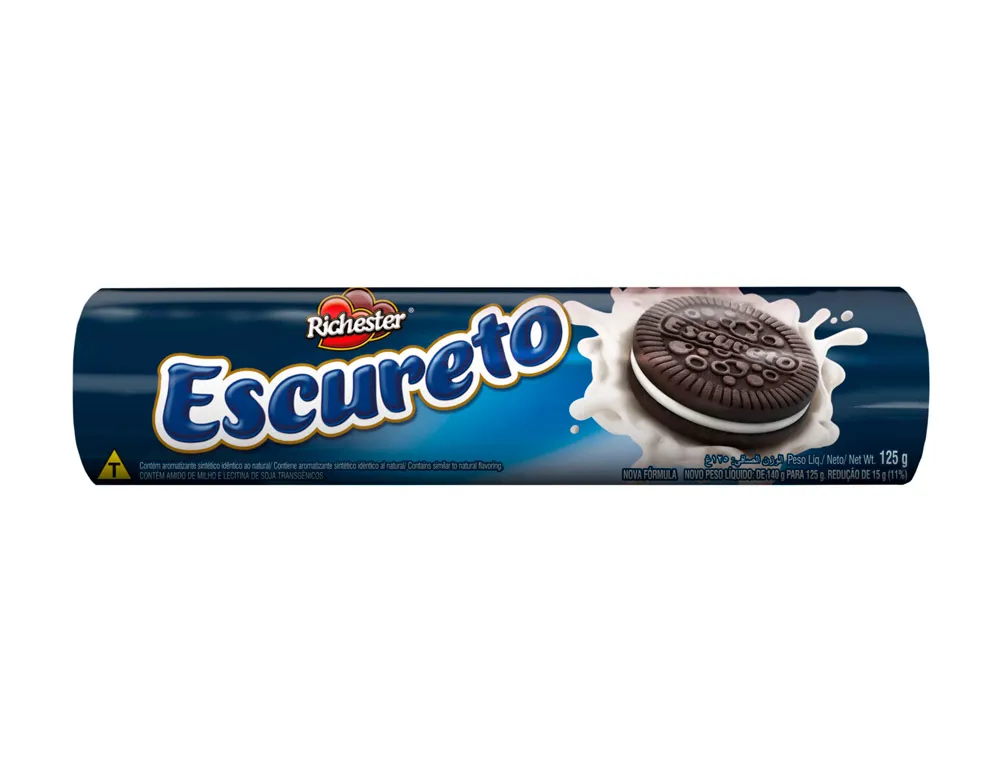 BISCOITO RICHESTER ESCURETO PACOTE 125G 0