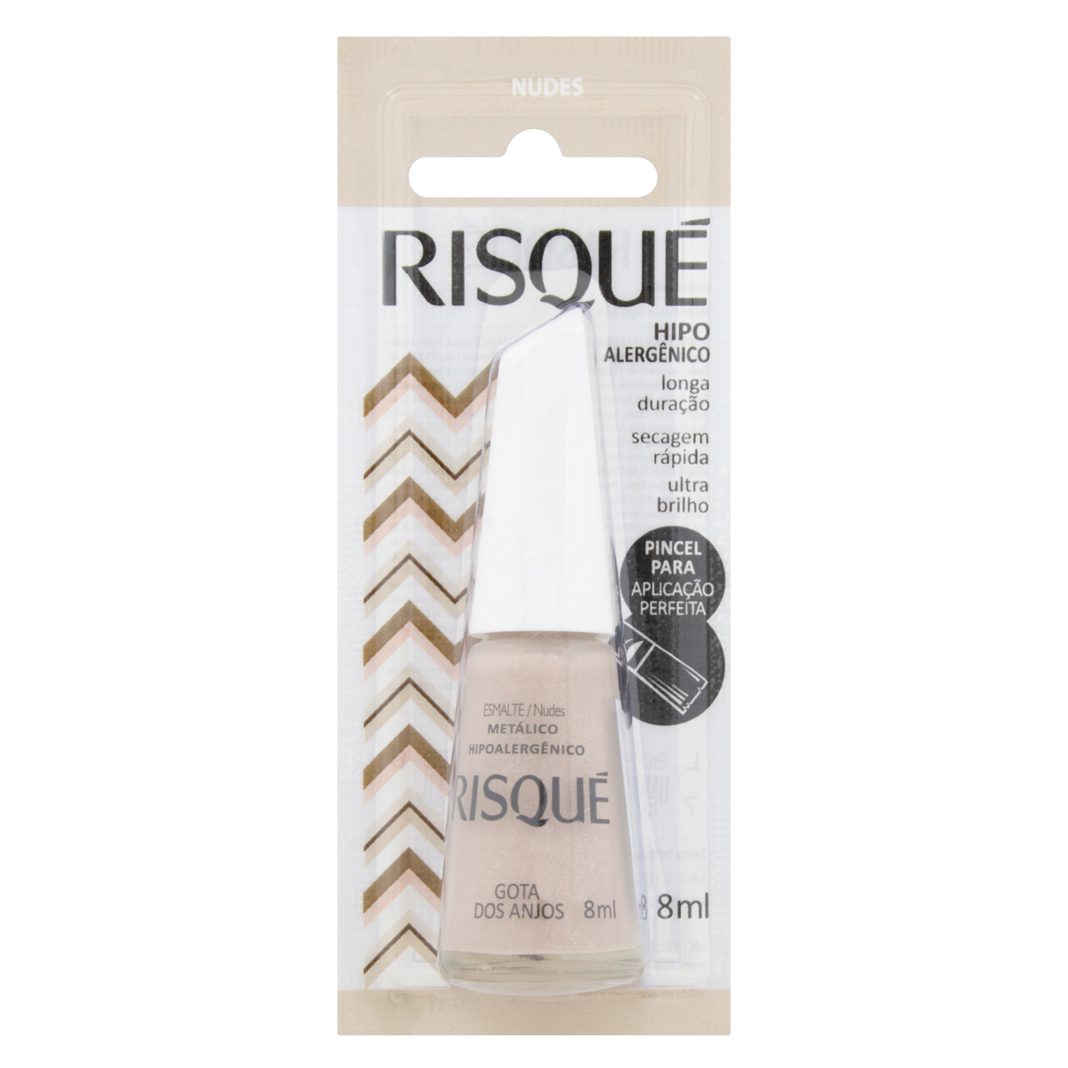 ESMALTE METÁLICO GOTA DOS ANJOS RISQUÉ NUDES BLISTER 8ML