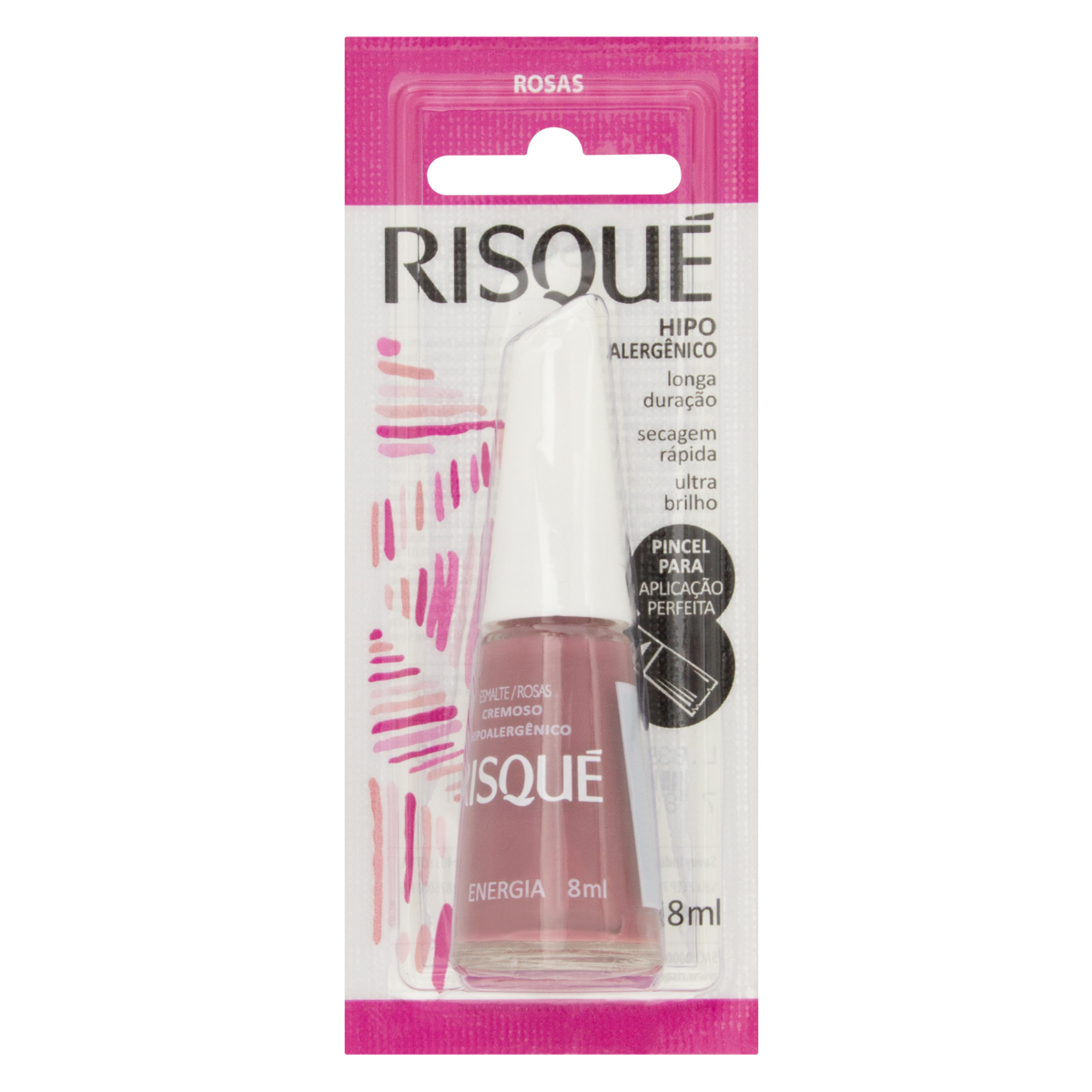 ESMALTE CREMOSO ENERGIA RISQUÉ ROSAS BLISTER 8ML