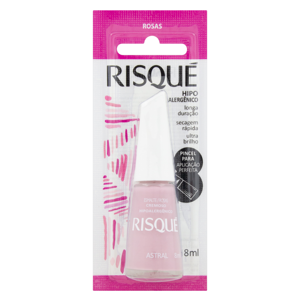 ESMALTE CREMOSO ASTRAL RISQUÉ ROSAS BLISTER 8ML 0