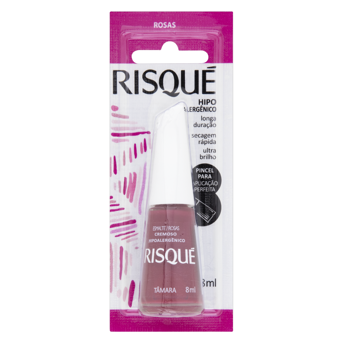 ESMALTE CREMOSO TÂMARA RISQUÉ ROSAS BLISTER 8ML 0