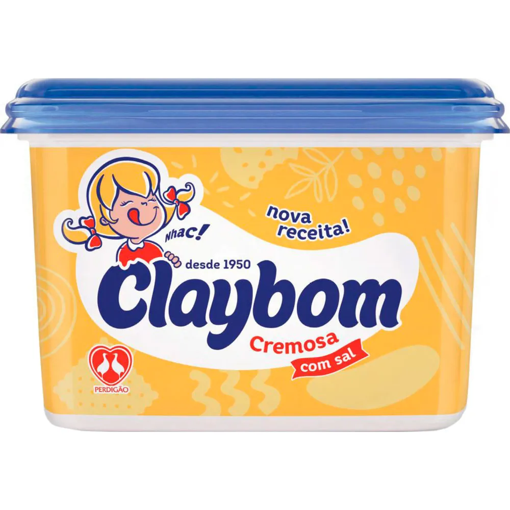 MARGARINA CREMOSA COM SAL E CREME DE LEITE CLAYBOM POTE 500G