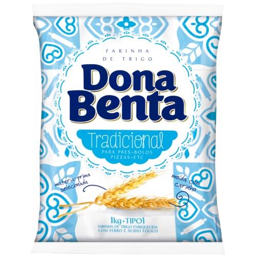 FARINHA DE TRIGO TIPO 1 TRADICIONAL DONA BENTA PACOTE 1KG
