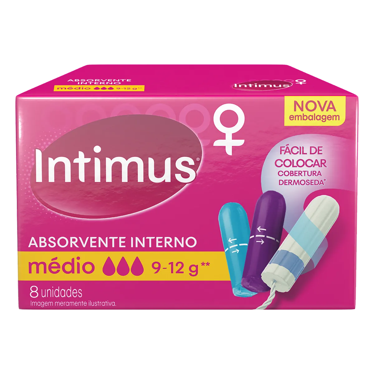 ABSORVENTE INTERNO INTIMUS MÉDIO CAIXA 8 UNIDADES