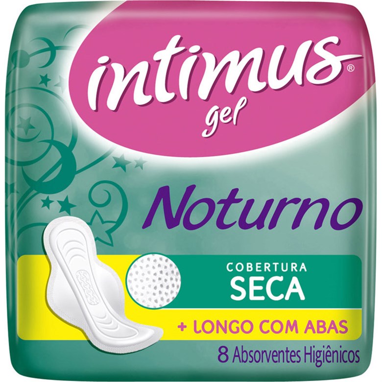 ABSORVENTE COM ABAS SECA INTIMUS NOTURNO PACOTE 8 UNIDADES 0