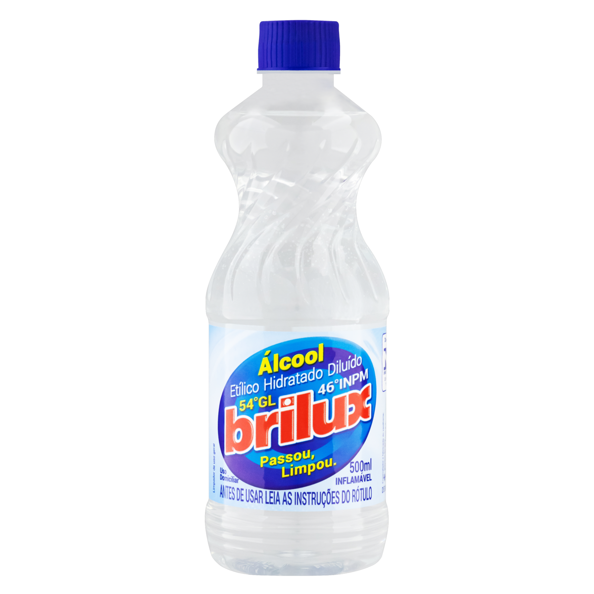 ÁLCOOL LÍQUIDO 46º INPM BRILUX FRASCO 500ML