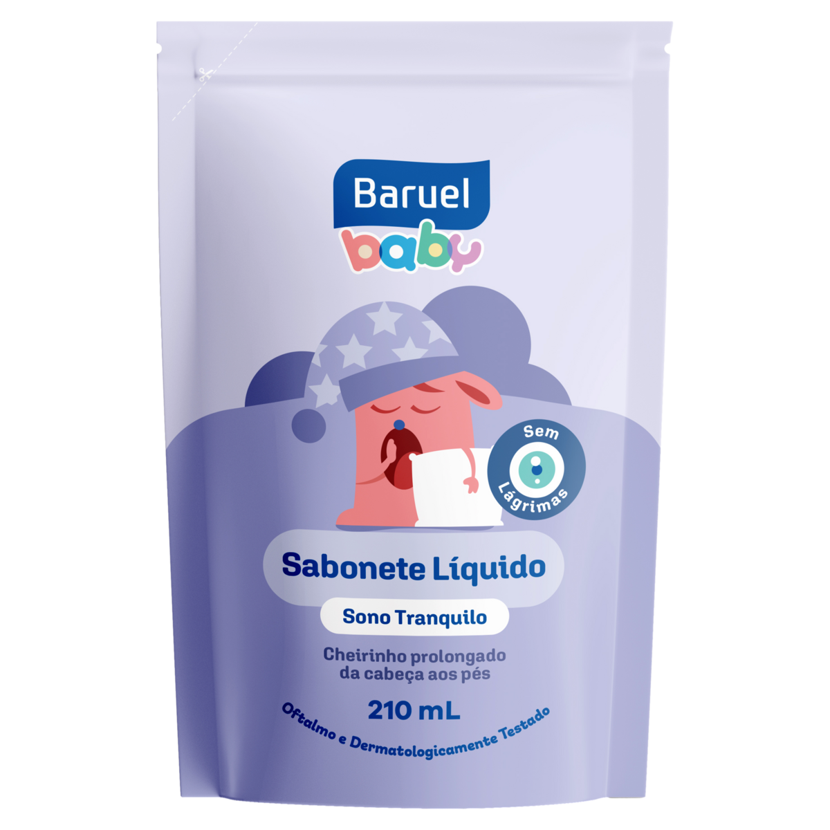SABONETE LÍQUIDO DA CABEÇA AOS PÉS BARUEL BABY SONO TRANQUILO SACHÊ 210ML REFIL 0
