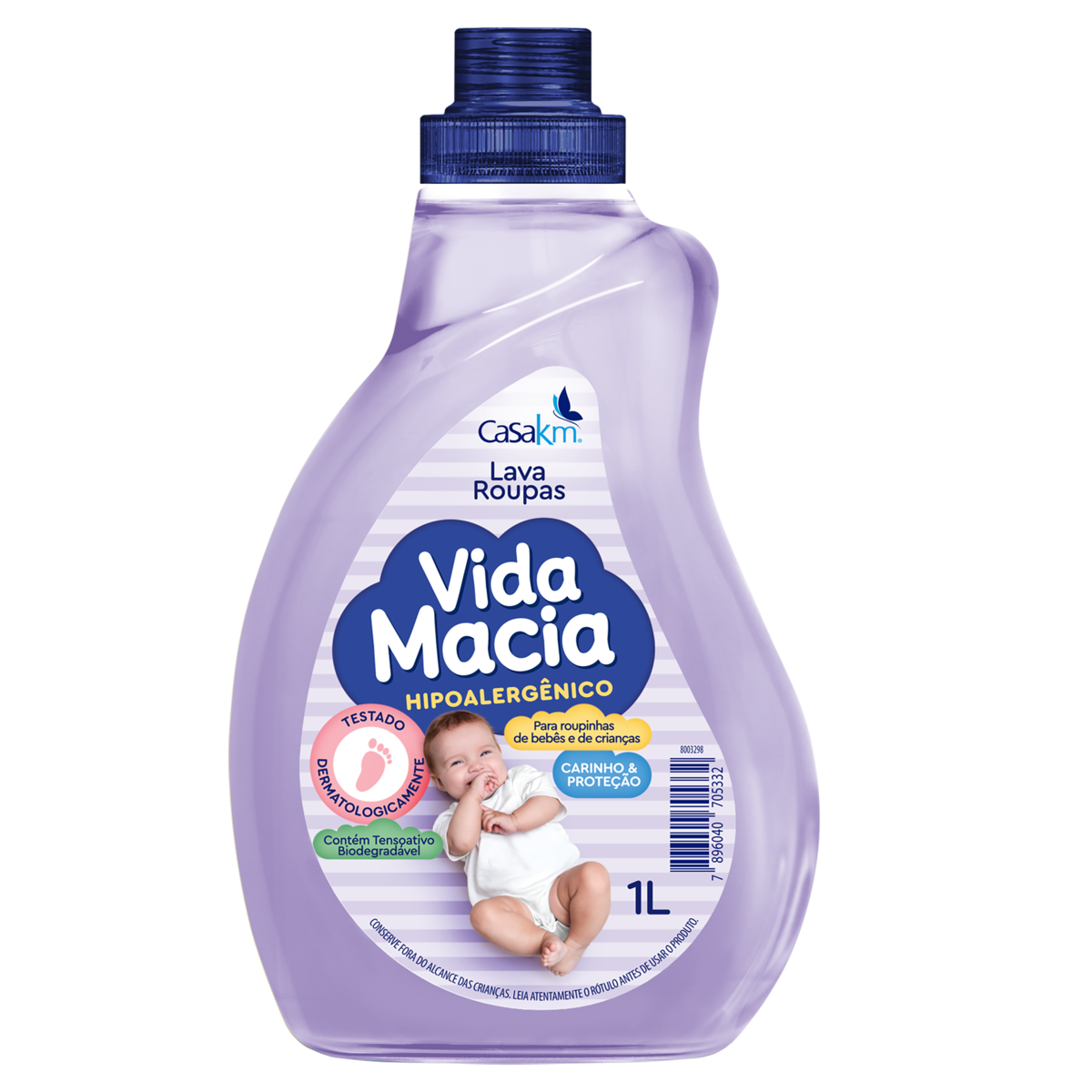 LAVA-ROUPAS LÍQUIDO CARINHO & PROTEÇÃO VIDA MACIA FRASCO 1L 0