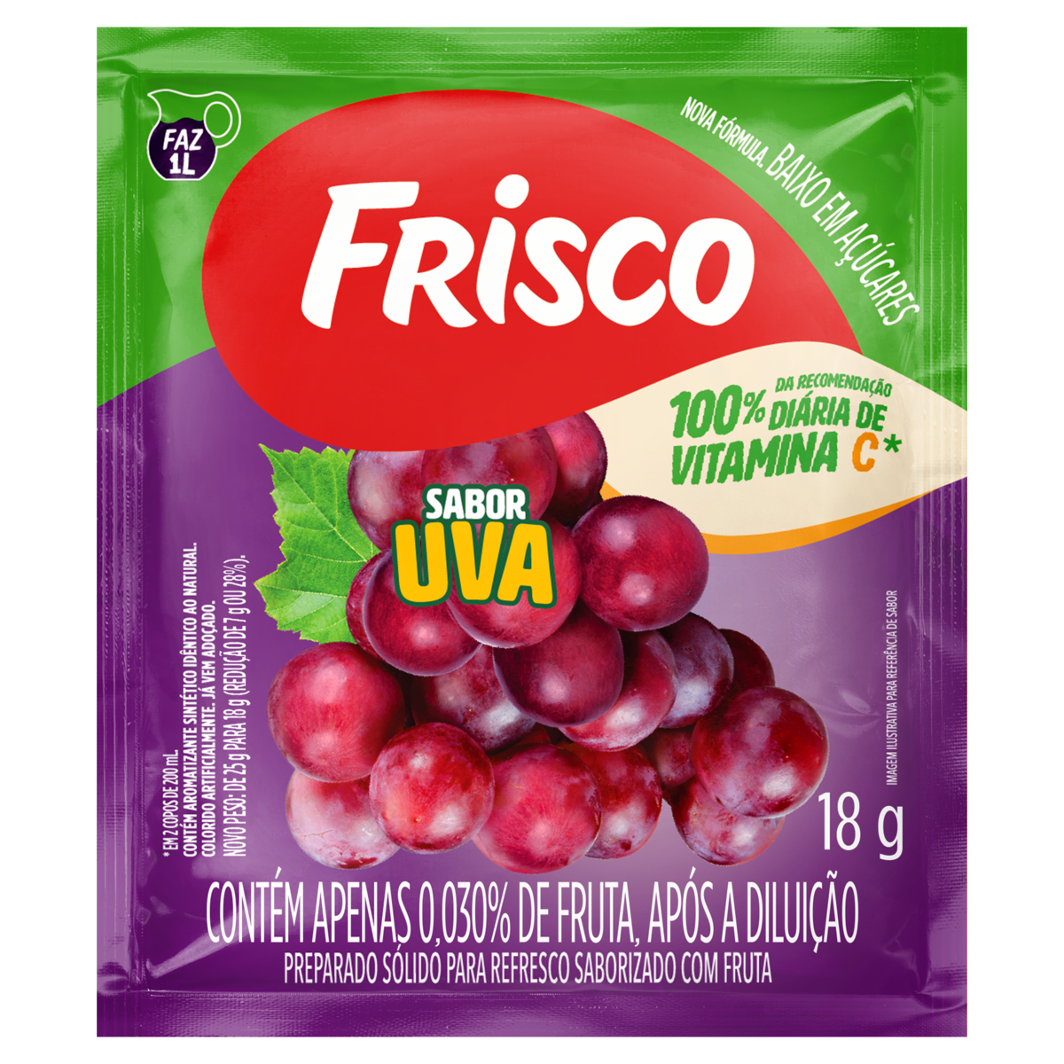 REFRESCO EM PÓ UVA FRISCO PACOTE 18G 0