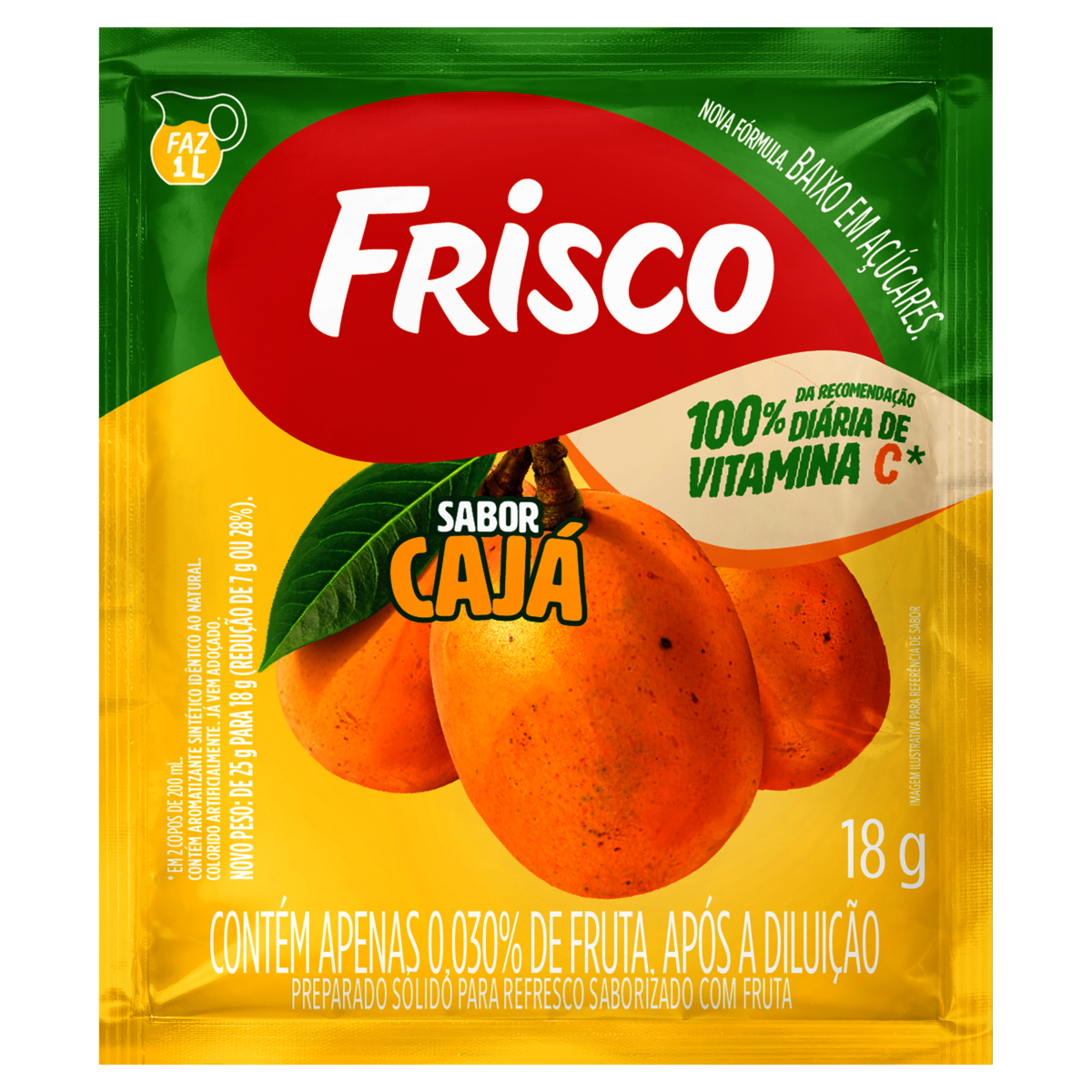 REFRESCO EM PÓ CAJÁ FRISCO PACOTE 18G 0