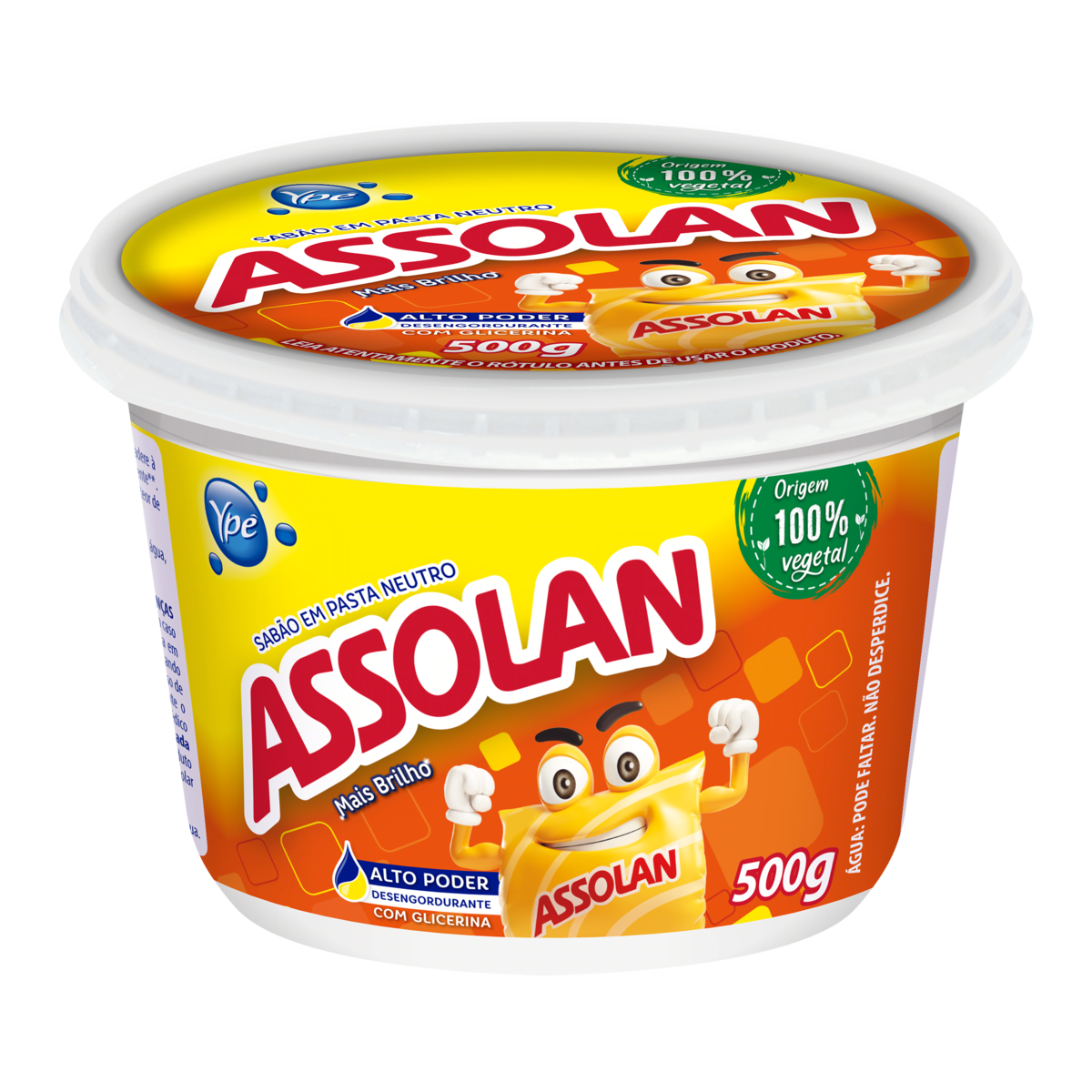 SABÃO EM PASTA NEUTRO ASSOLAN POTE 500G 0