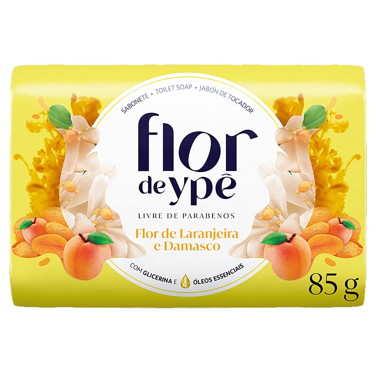 SABONETE BARRA FLOR DE LARANJEIRA E DAMASCO FLOR DE YPÊ ENVOLTÓRIO 85G 0