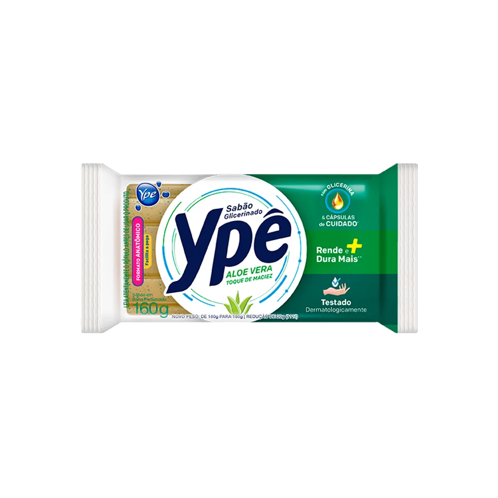 SABÃO BARRA GLICERINADO ALOE VERA YPÊ 160G
