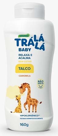 TALCO BEBÊ TRÁ LÁ LÁ BABY BEM-ESTAR FRASCO 160G