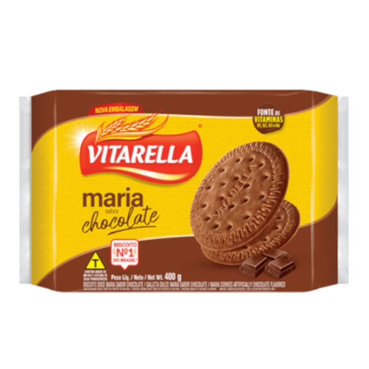 BISCOITO MARIA CHOCOLATE VITARELLA PACOTE 350G 0