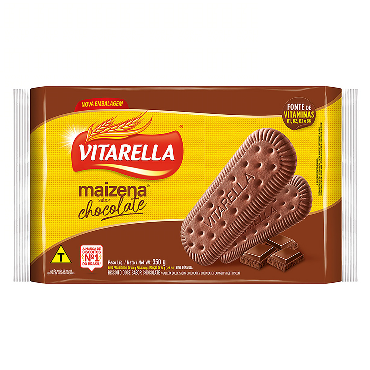 BISCOITO MAIZENA CHOCOLATE VITARELLA PACOTE 350G