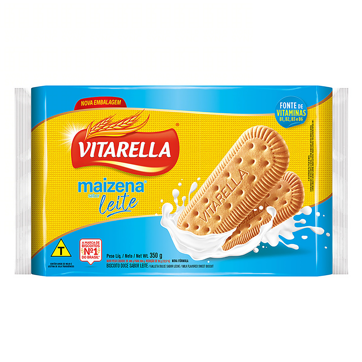 BISCOITO MAIZENA LEITE VITARELLA PACOTE 350G