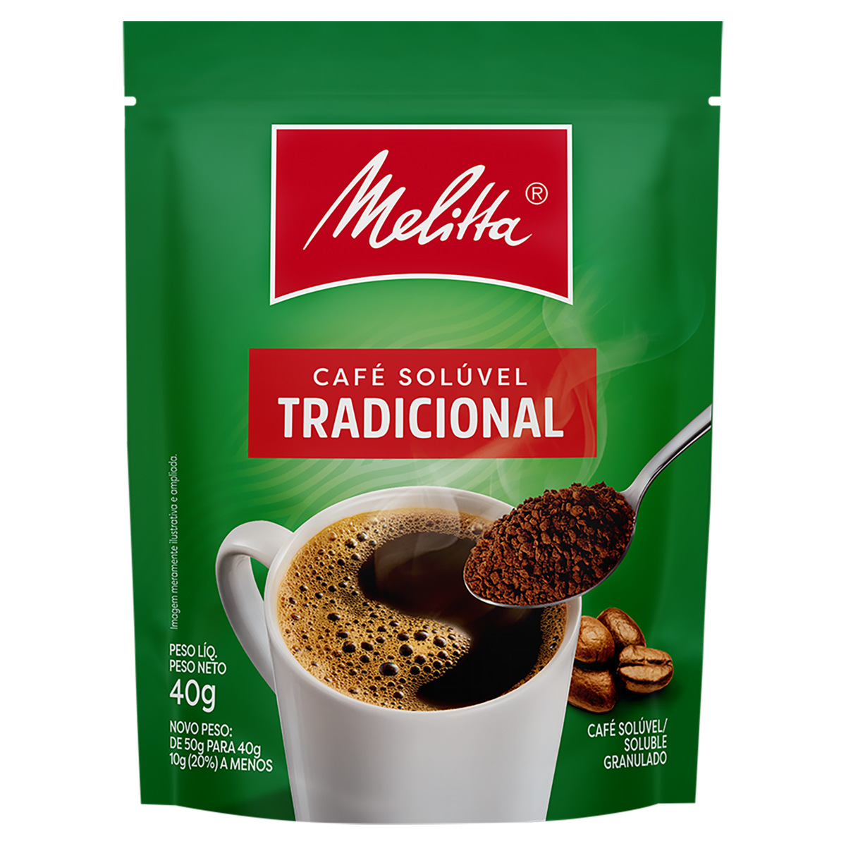 CAFÉ SOLÚVEL GRANULADO TRADICIONAL MELITTA SACHÊ 40G 0