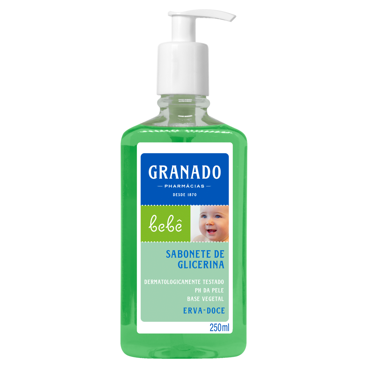 SABONETE LÍQUIDO ERVA-DOCE GRANADO BEBÊ FRASCO 250ML PUMP