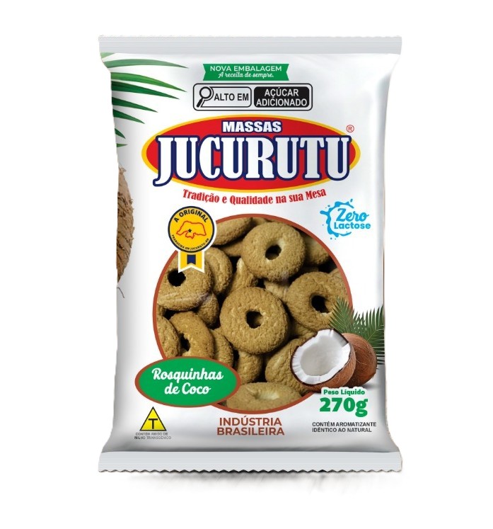 BISCOITO BOLACHA ROSQUINHA JUCURUTU 270G COCO