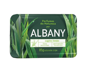 SABONETE BARRA CAPIM-LIMÃO ALBANY PERFUMES DA NATUREZA ENVOLTÓRIO 85G 0