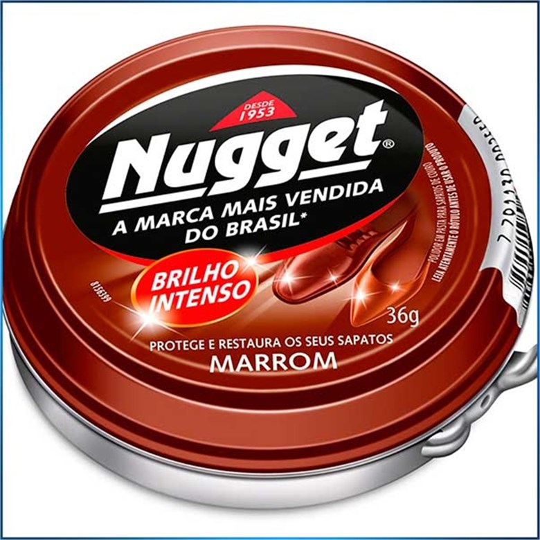 POLIDOR DE SAPATO PASTA MARROM NUGGET LATA 36G 0