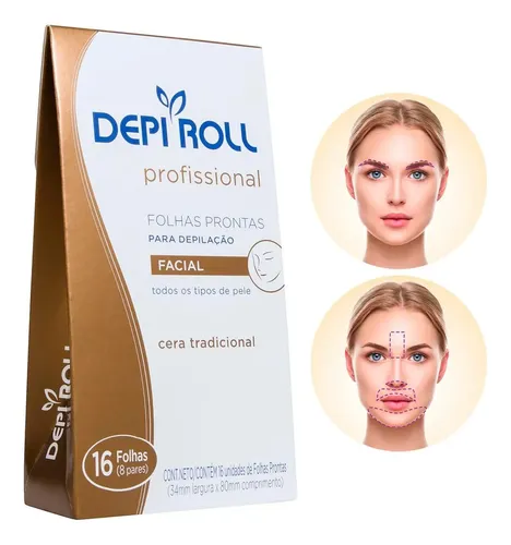 LENÇOS PARA DEPILAÇÃO FACIAL DEPI ROLL TRADICIONAL COM 16 UNIDADES