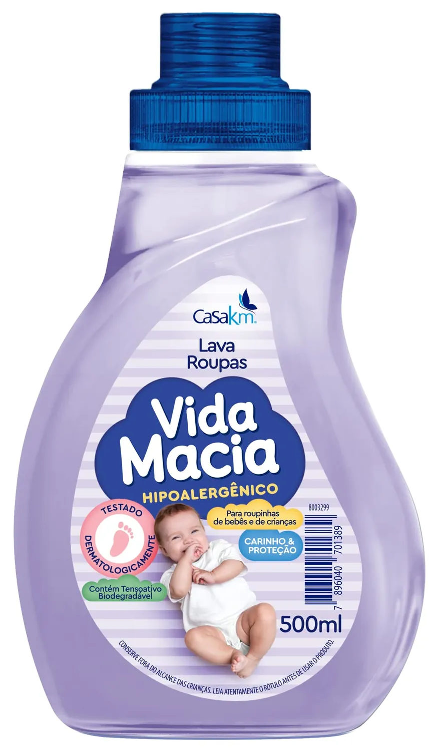 LAVA-ROUPAS LÍQUIDO CARINHO & PROTEÇÃO VIDA MACIA FRASCO 500ML 0